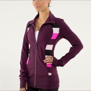 Lululemon Nice Asana Jacket Plum Pow Stripe 6